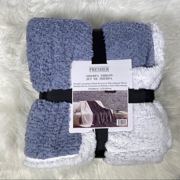 Kate & Co. Other - ✨SALE✨Windswept Slate Micromink Sherpa Throw